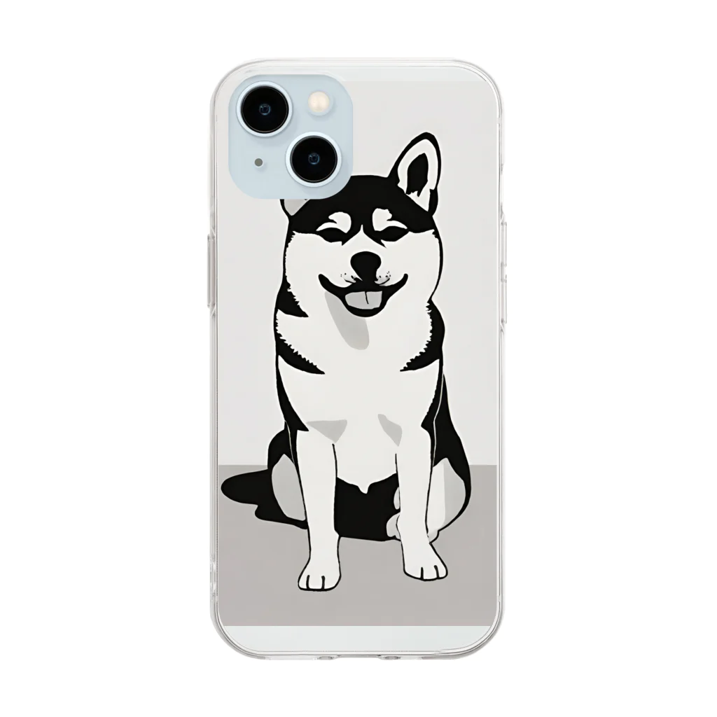 ワイルドワンズの柴犬のキュートなキャンバス Soft Clear Smartphone Case