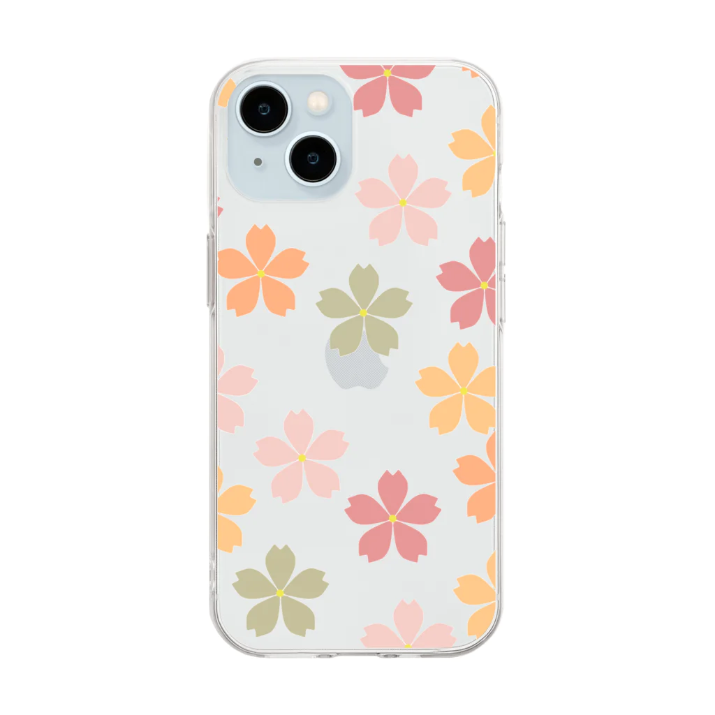 orange_honeyの桜95 Soft Clear Smartphone Case