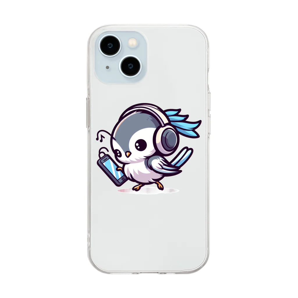 音楽ルー106のシマエナガ Soft Clear Smartphone Case