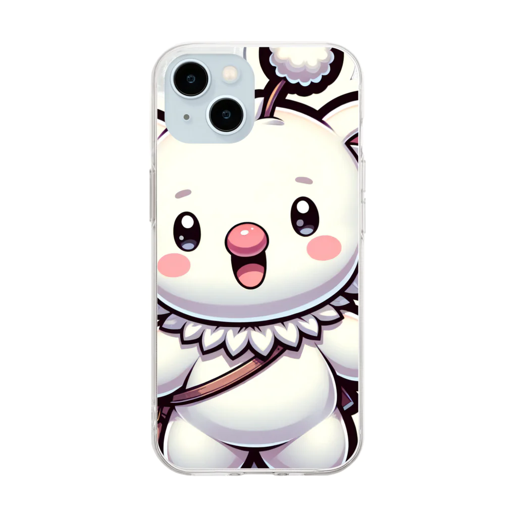 かーふくんのあがきショップのふわりん Soft Clear Smartphone Case