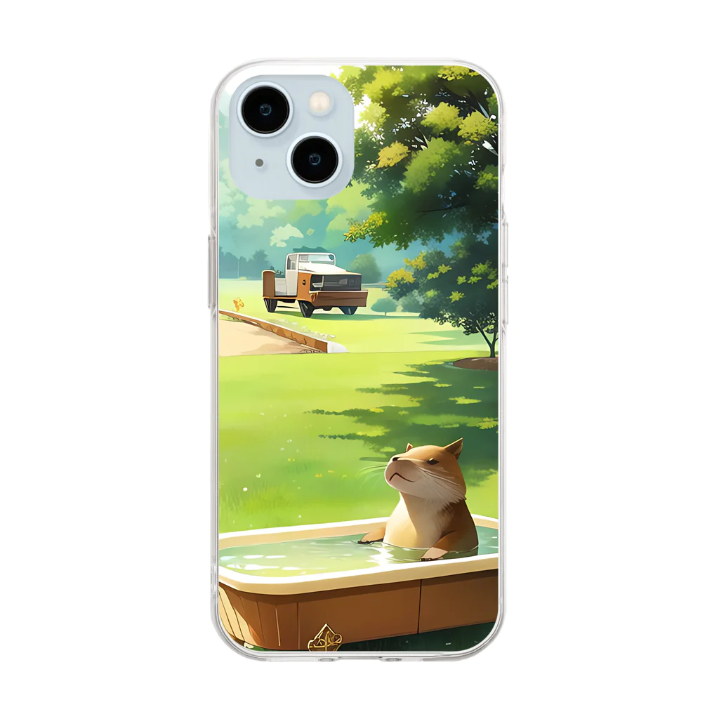 カピパーラ🐻ののほほんカピバ～ラくん Soft Clear Smartphone Case