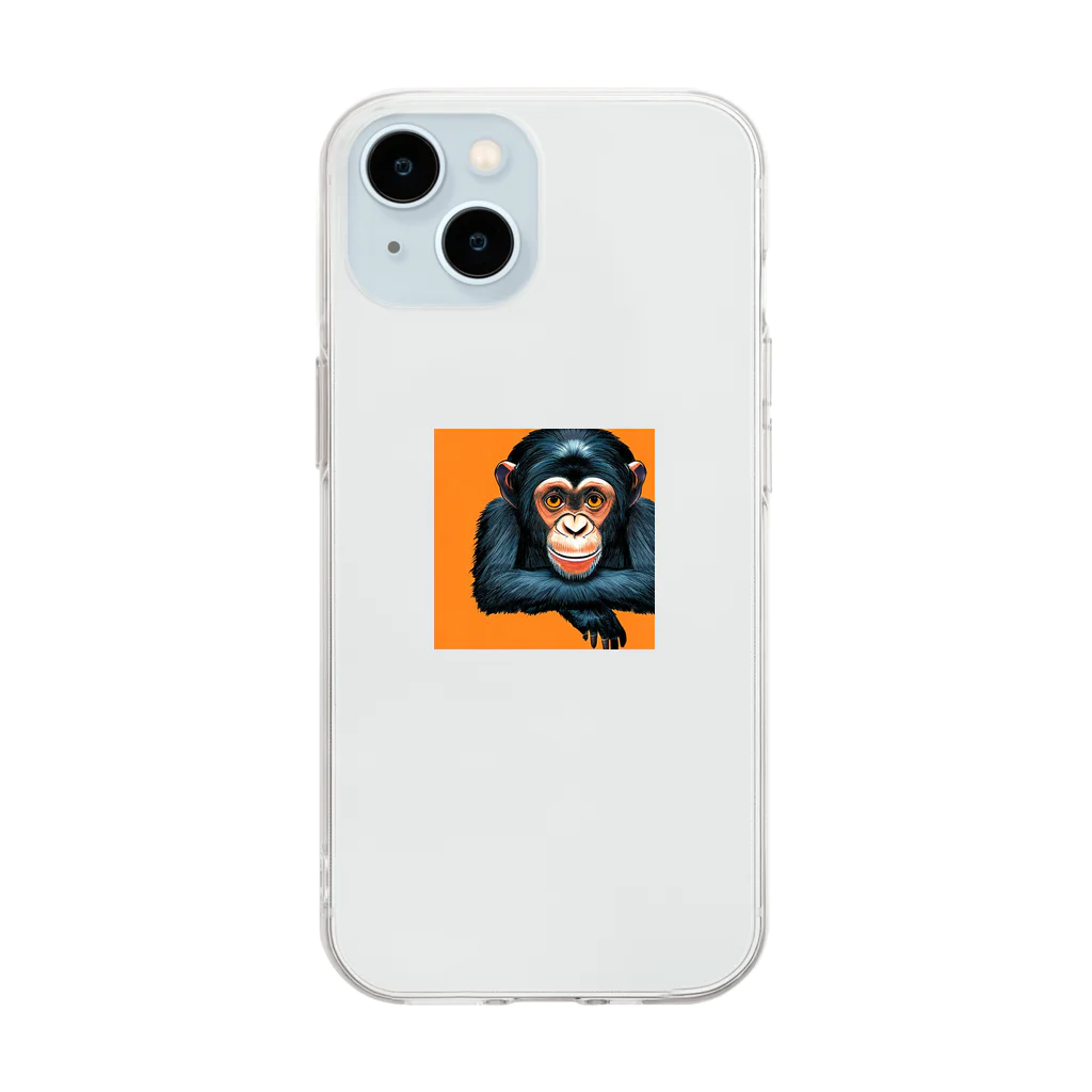 gabliel.のチンパンジー Soft Clear Smartphone Case