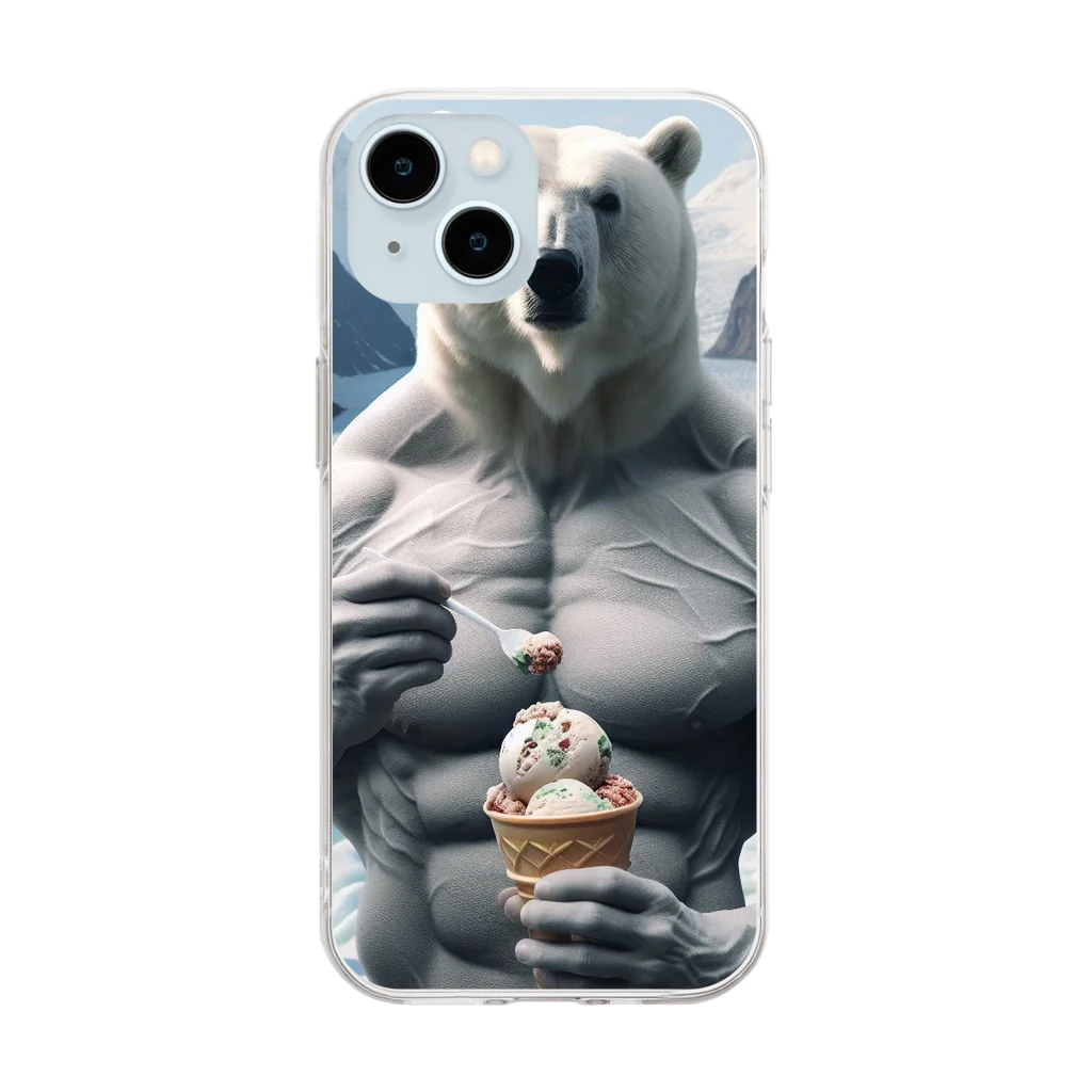 george-weblogの白クマッチョ Soft Clear Smartphone Case