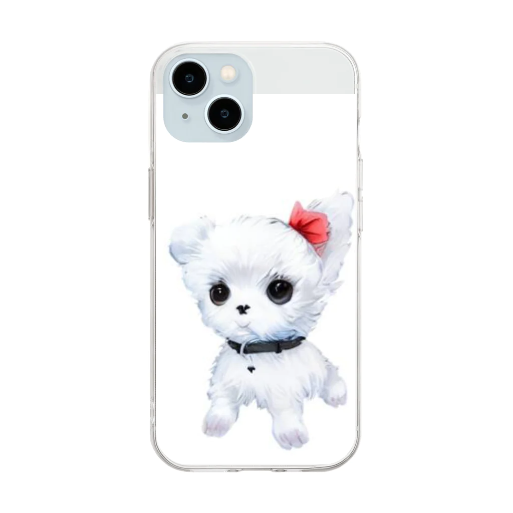 ちいさき家族スキ　Maltese ♡のだってマルチーズだもん　素 Soft Clear Smartphone Case