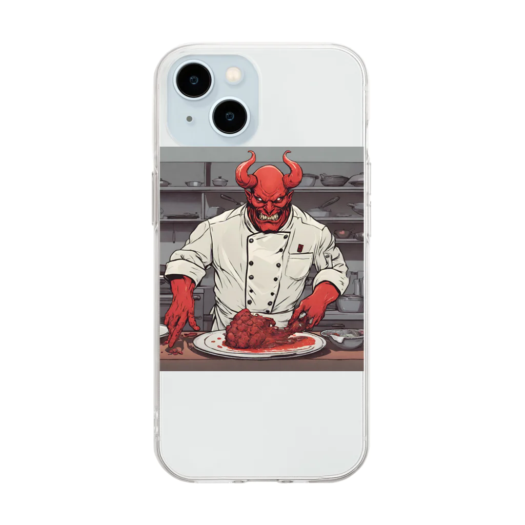 d-design-labのdevil's cookingグッズ Soft Clear Smartphone Case