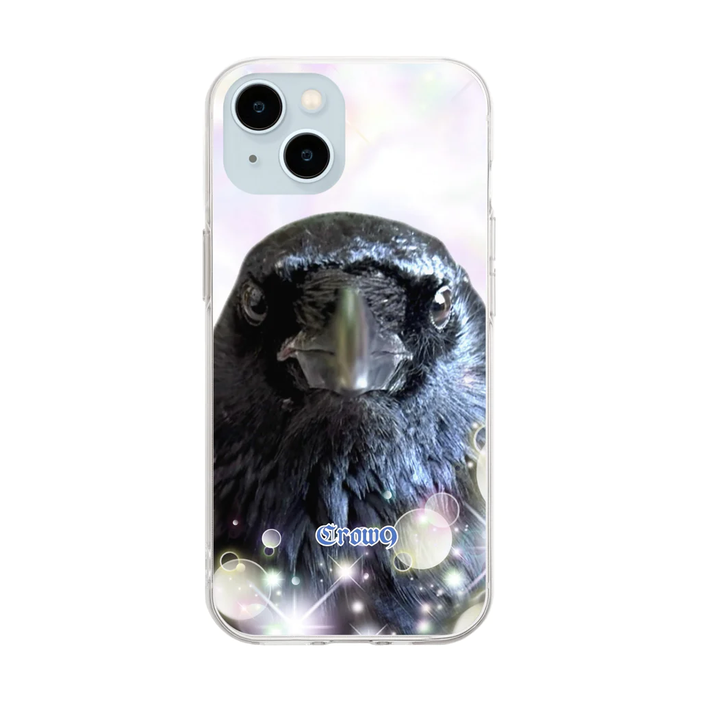 カラスのクッピのカラスのラビ Soft Clear Smartphone Case