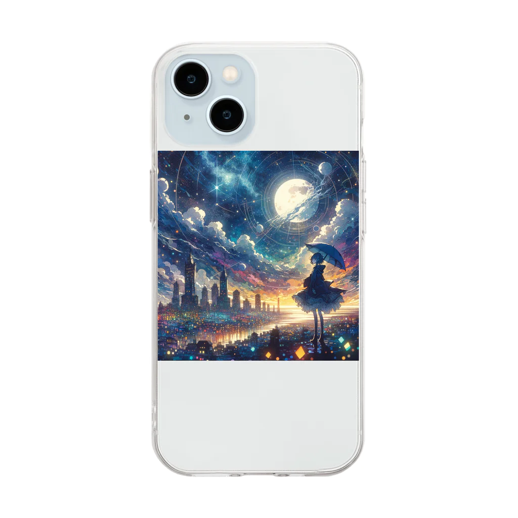 メタの神秘的な夜 Soft Clear Smartphone Case