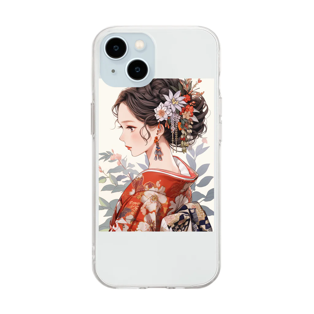 AQUAMETAVERSEの和服姿の女性　sanae 2074 Soft Clear Smartphone Case