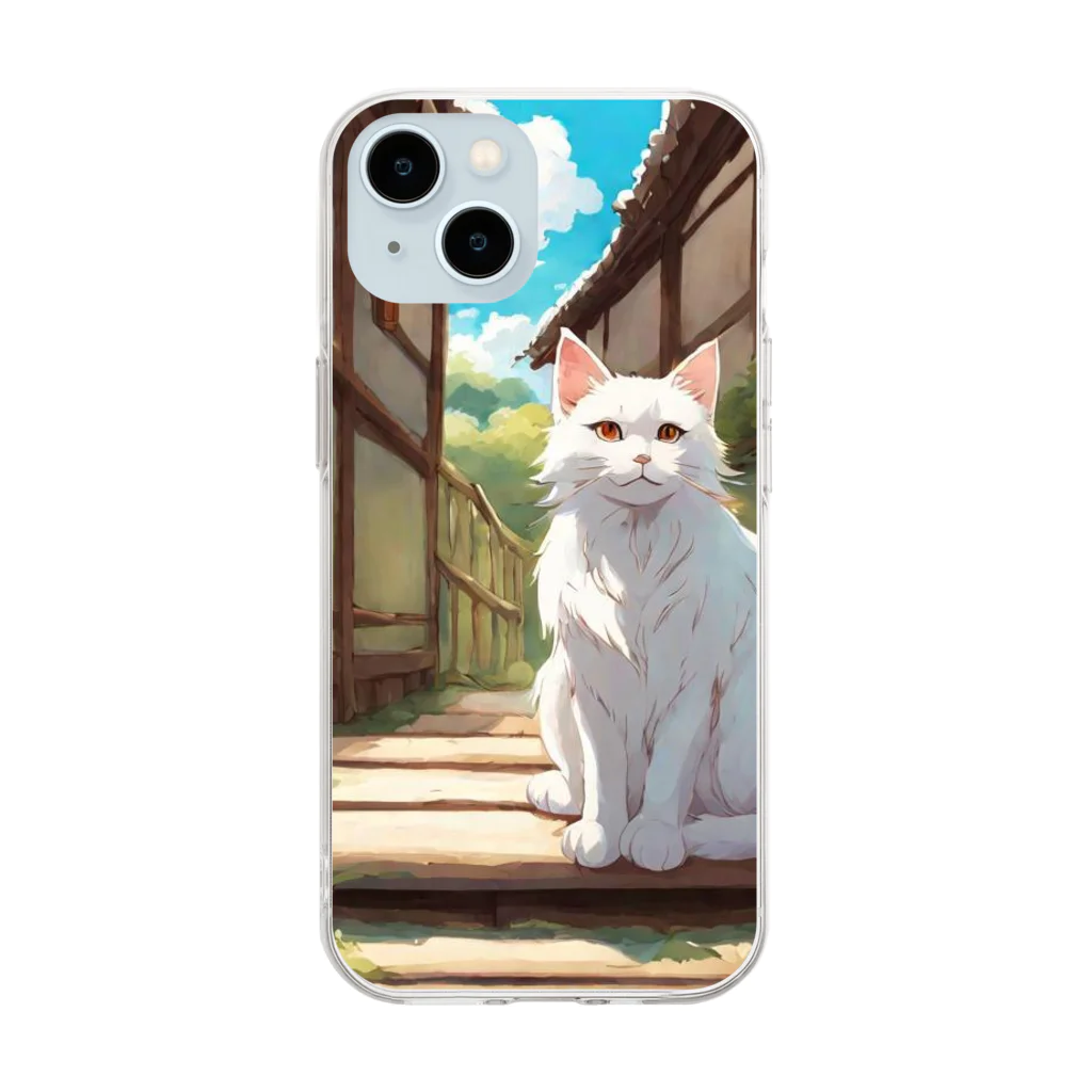 NoranekoShopsの日本のねこ３ Soft Clear Smartphone Case