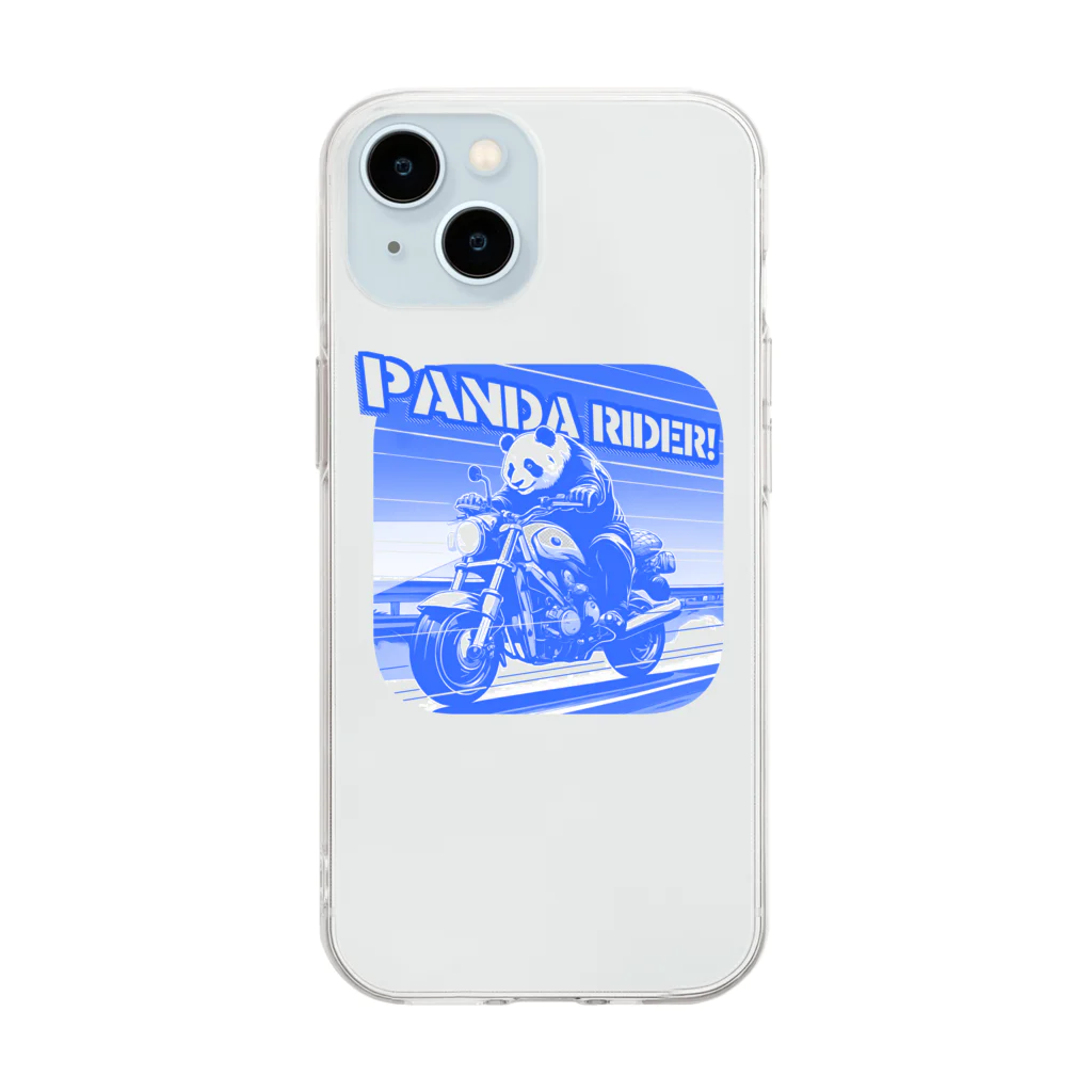 kazu_gのパンダライダー!(ブルー) Soft Clear Smartphone Case