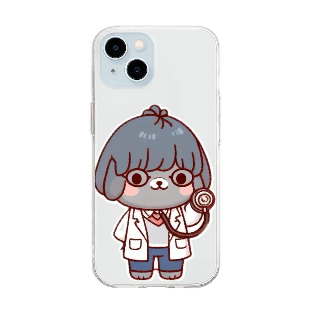 RainboWhaleのクマ女医 Soft Clear Smartphone Case