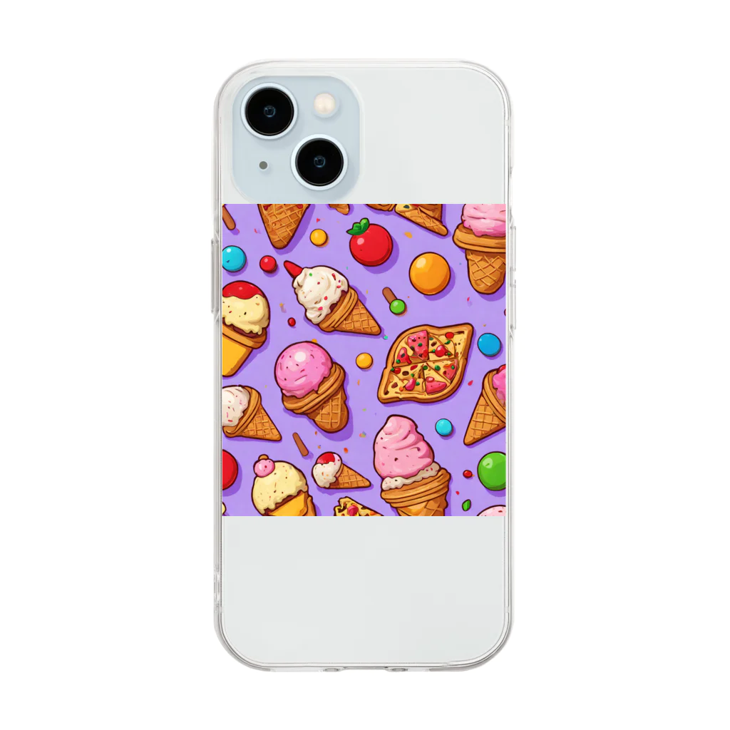 yu_yu_のお菓子大好き Soft Clear Smartphone Case