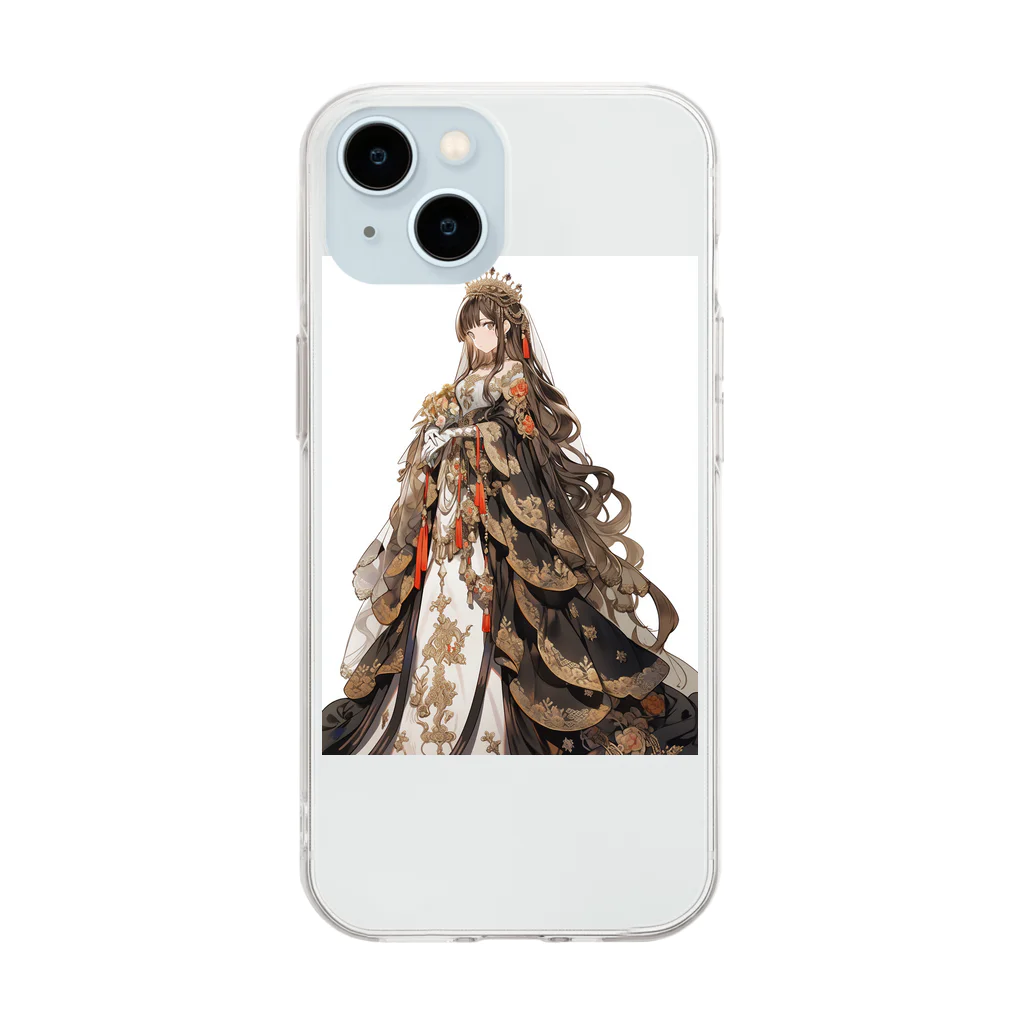 AQUAMETAVERSEのロイヤルドレスを着た美少女　Tomoe bb 2712 Soft Clear Smartphone Case