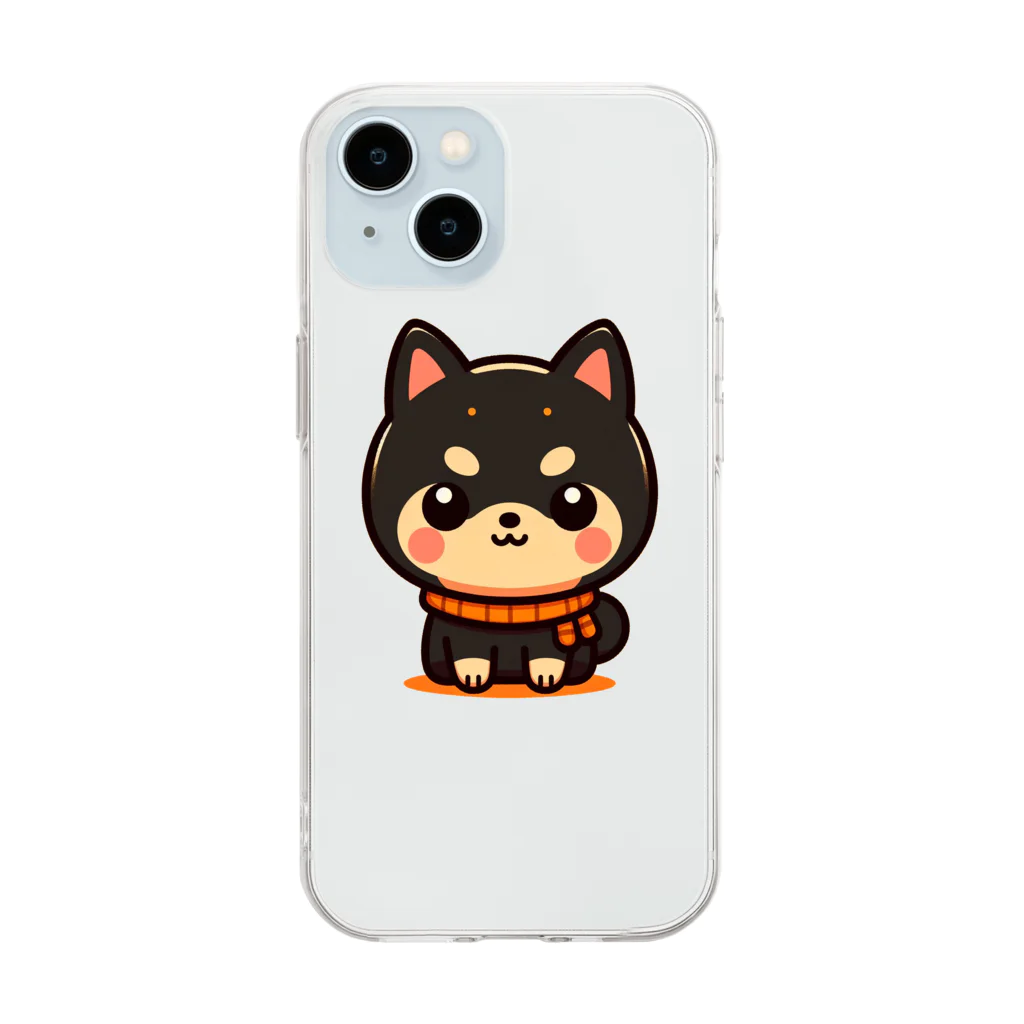 yukari_hのまんまる黒柴 Soft Clear Smartphone Case