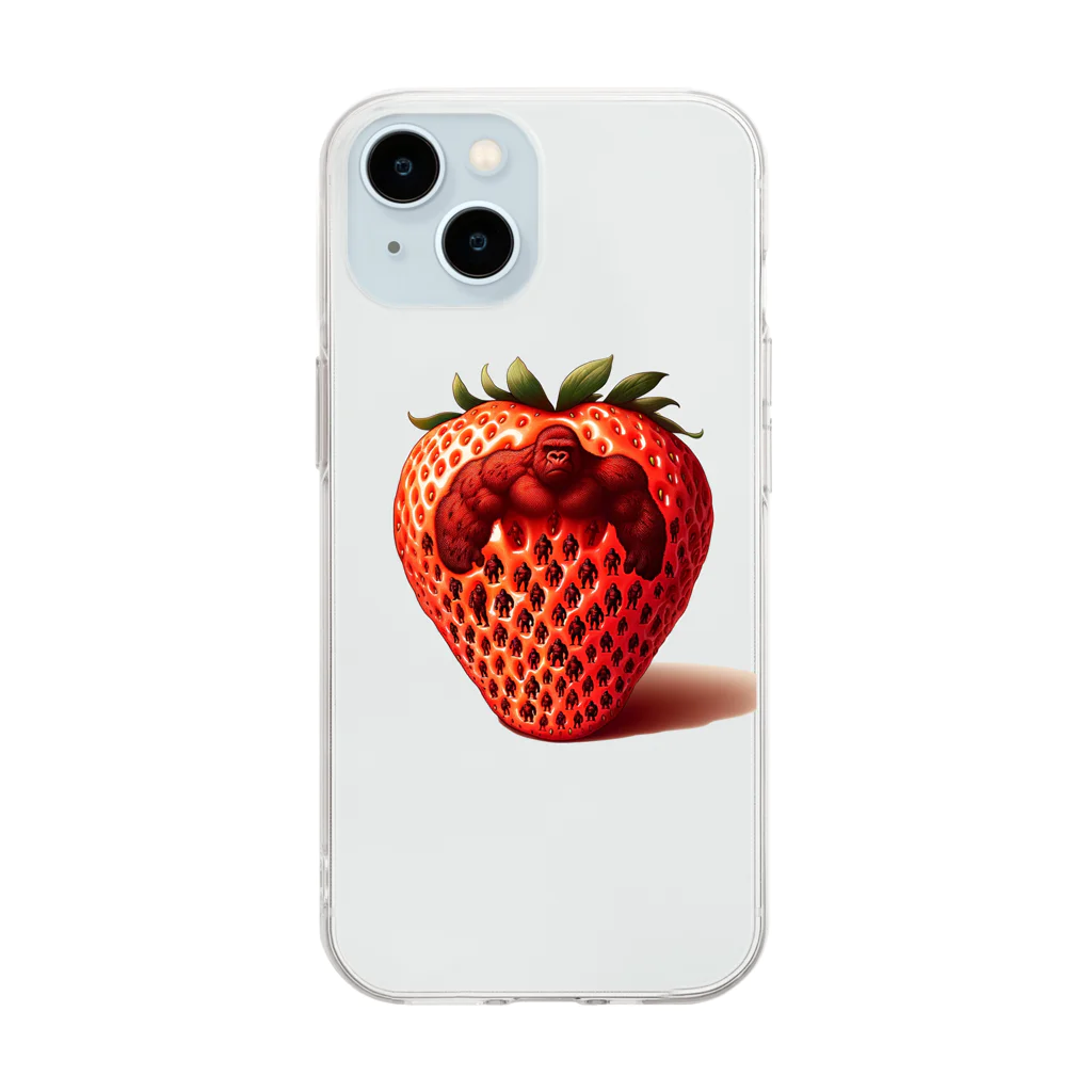 ゴリラショップのThe Mighty Gorilla Strawberry  Soft Clear Smartphone Case