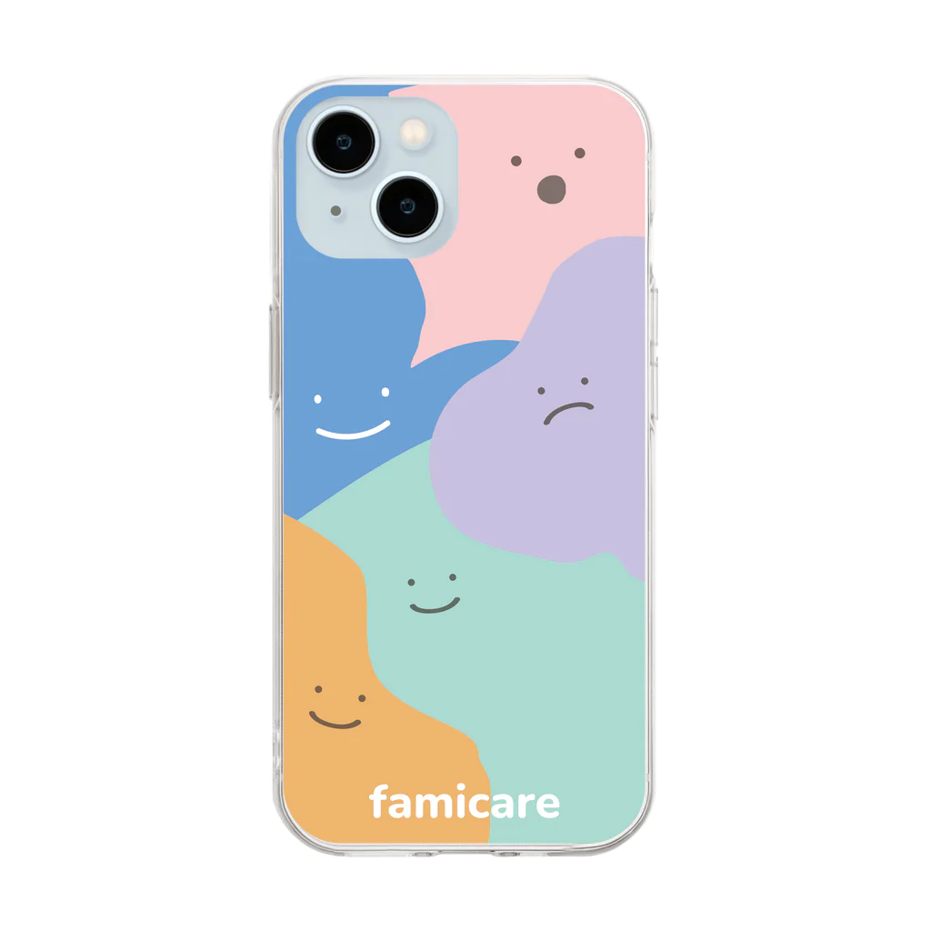 【famicare公式】ファミケアちゃんショップのわいわいファミケアちゃん Soft Clear Smartphone Case