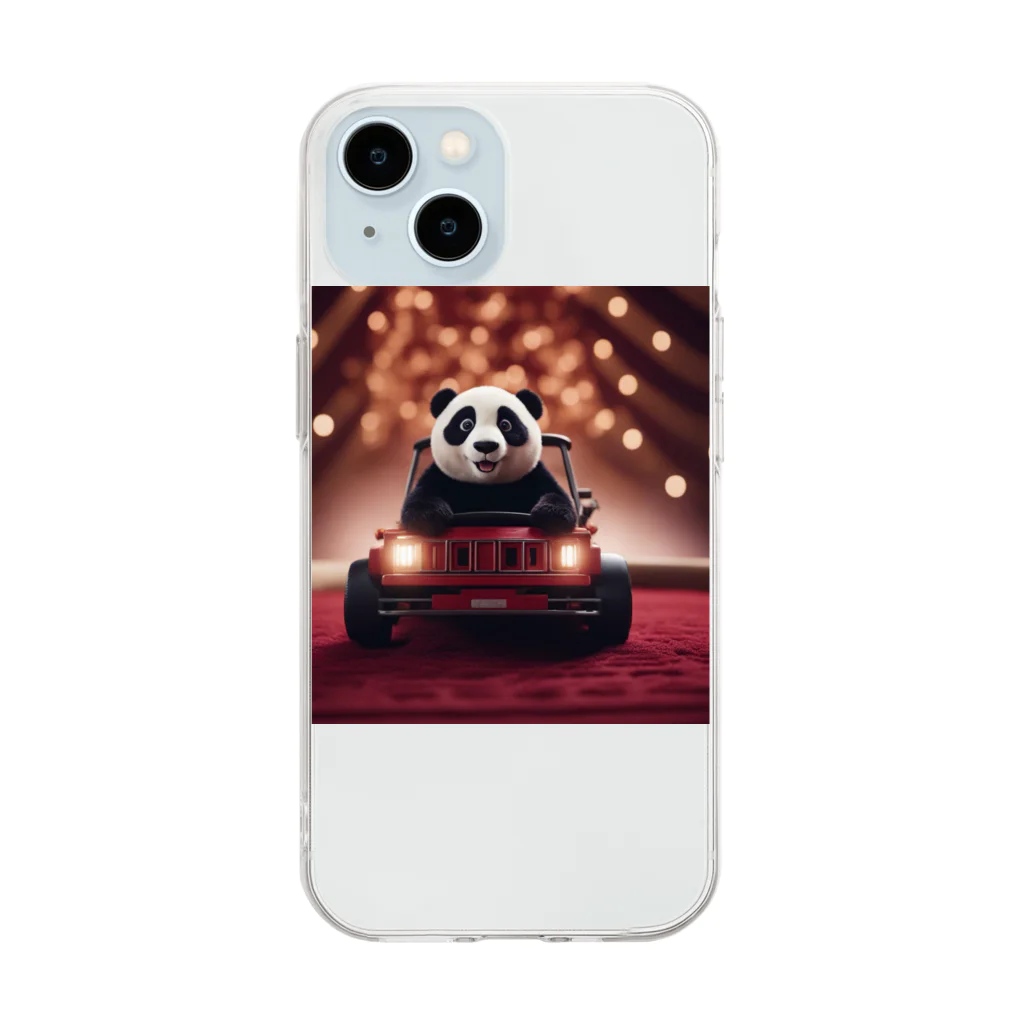 shihokuma_0298のトラック野郎パンダくん Soft Clear Smartphone Case