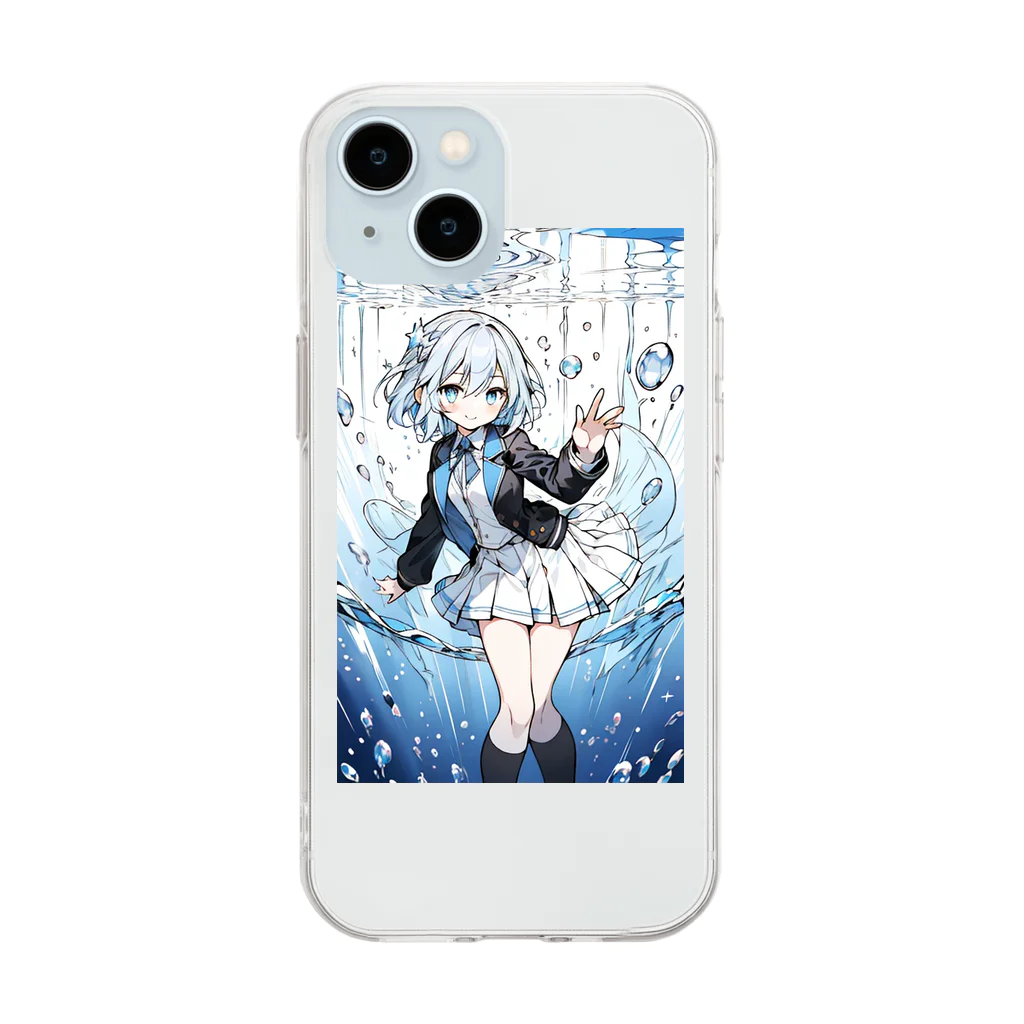 hibikiの雨 Soft Clear Smartphone Case