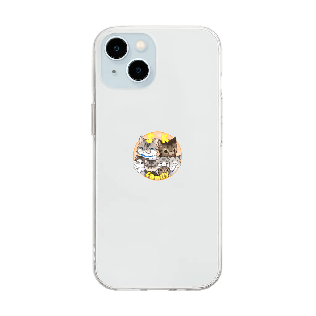 skfamilyのskfamily Soft Clear Smartphone Case