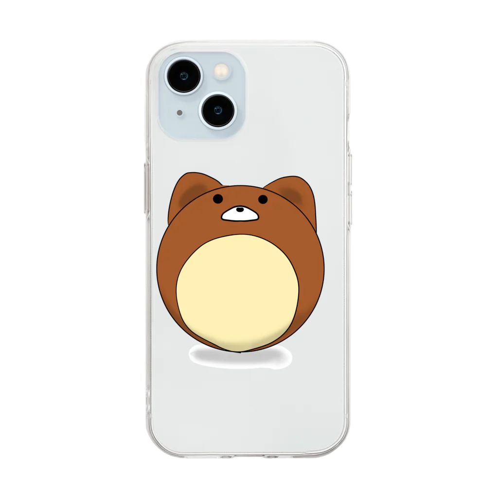 ばさぱん　web storeのアニマルボール　くまちゃん Soft Clear Smartphone Case