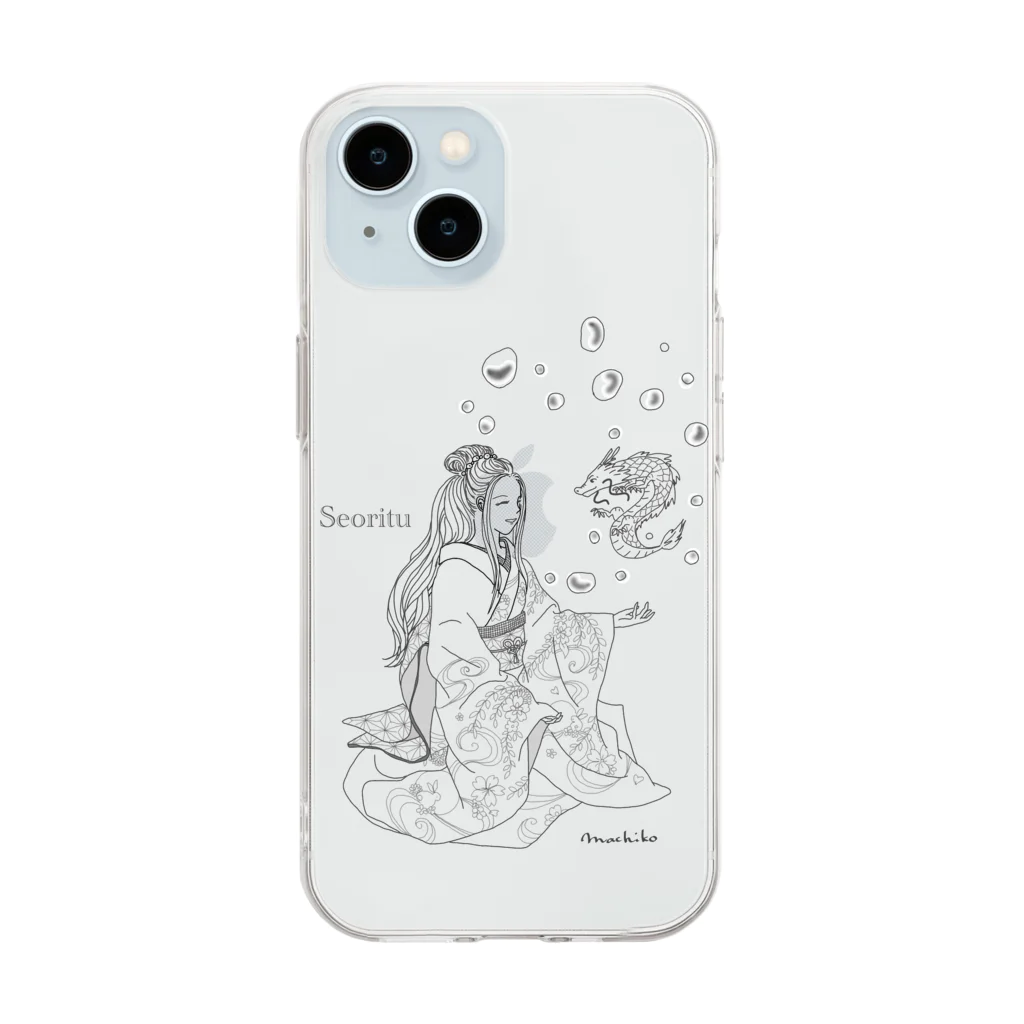 Usagi-aiの日本の女神様　瀬織津姫命 Soft Clear Smartphone Case