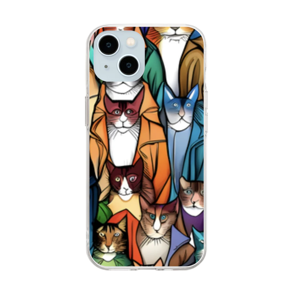 PAC (ポップアートキャット）のPAC (ポップアートキャット) Soft Clear Smartphone Case