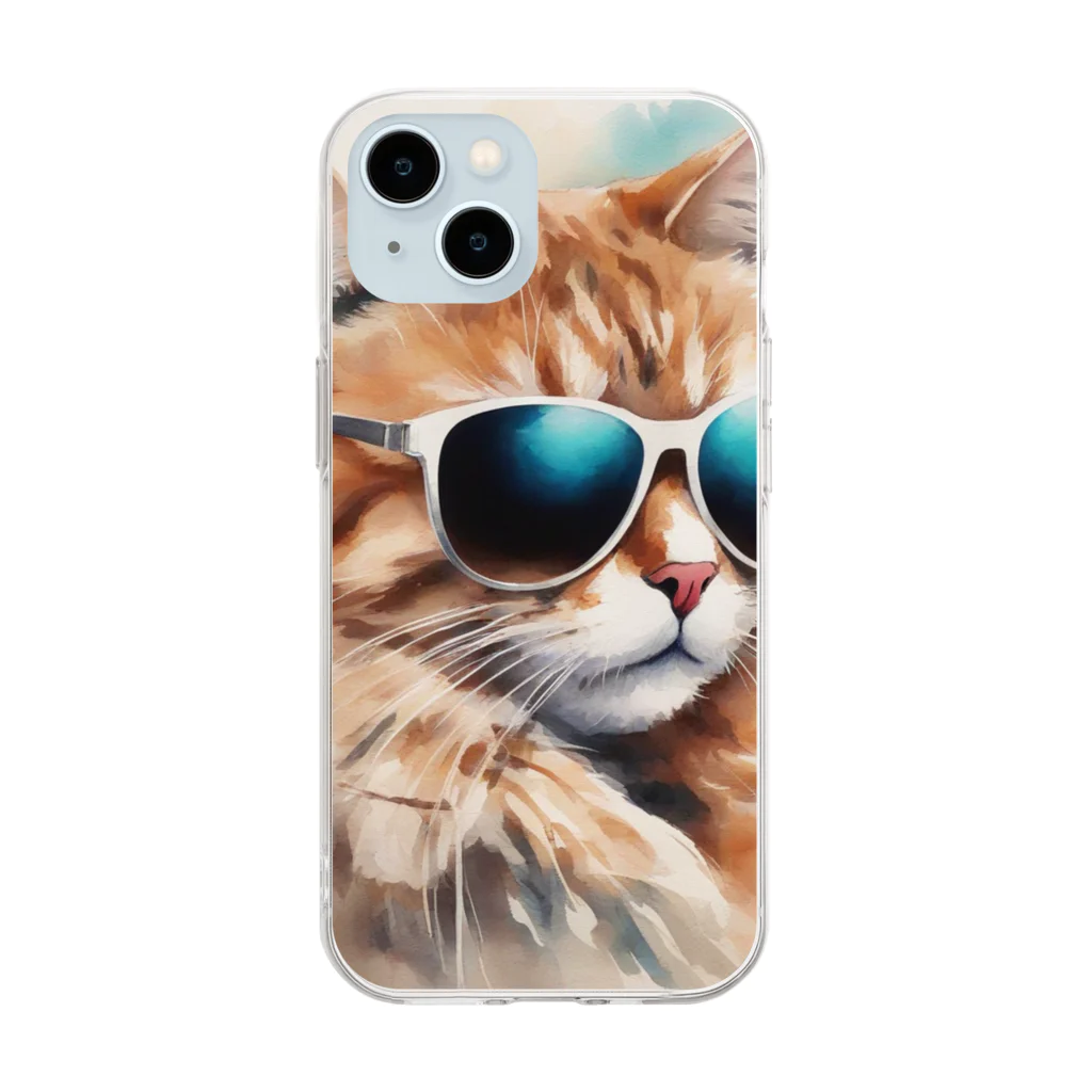 Ryu_1055のワイルドキャット Soft Clear Smartphone Case