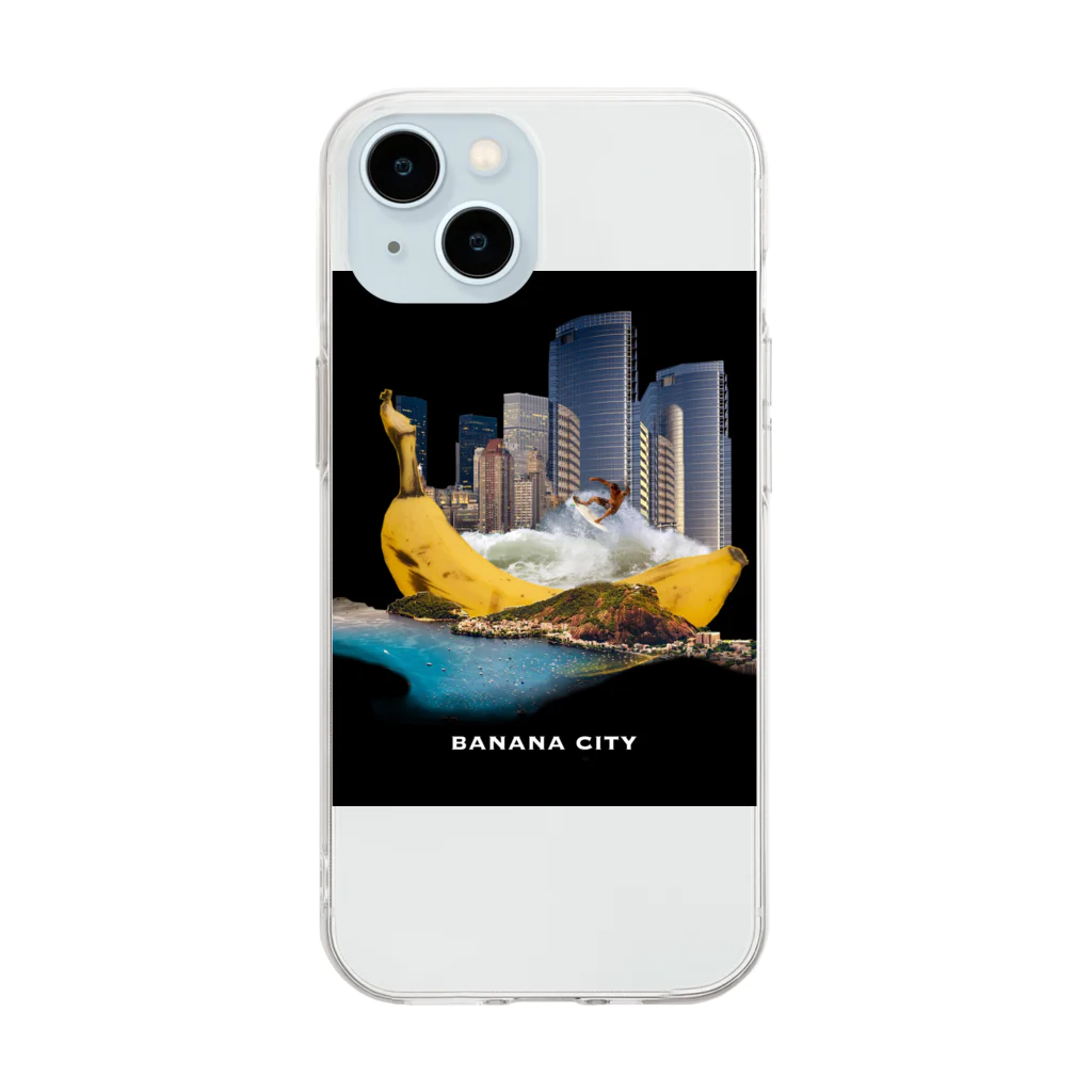 agepanbanchoのBanana City Soft Clear Smartphone Case