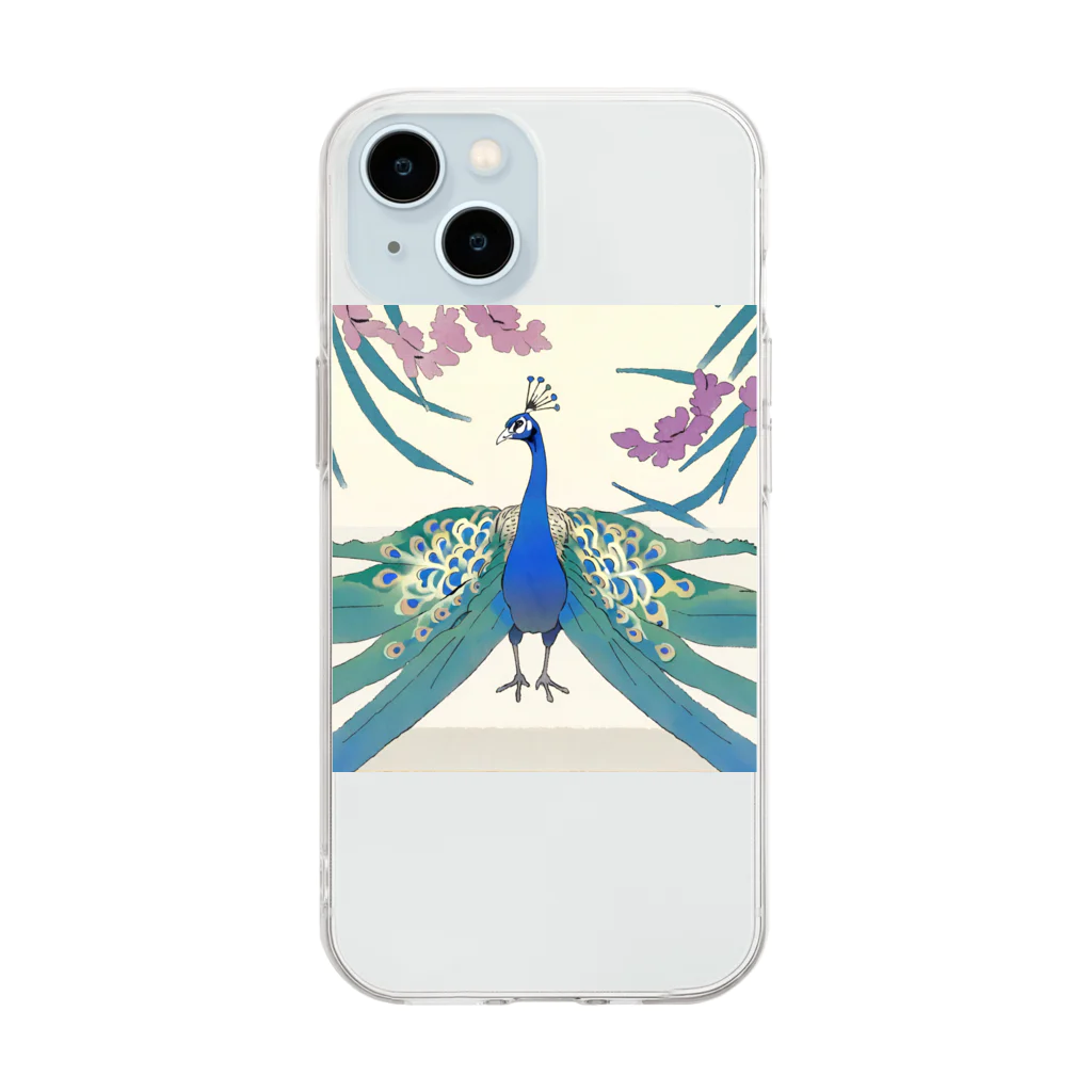 bigbamboofamilyの孔雀　その十三 Soft Clear Smartphone Case