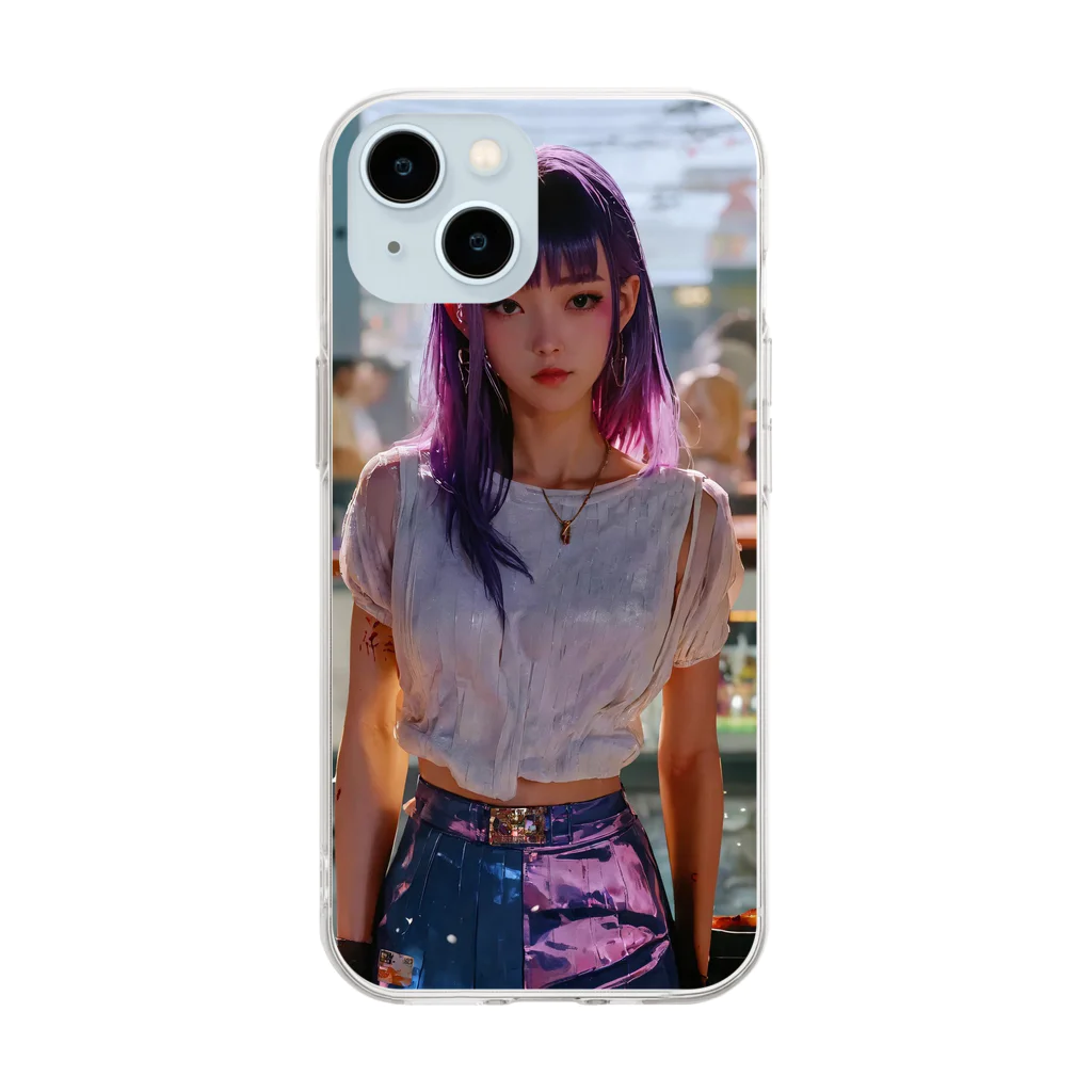 AI美女の館のスタイリッシュでカッコいい女性 Soft Clear Smartphone Case