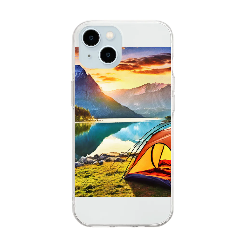 Kz_25@アウトドアーのキャンプファッション -Sunrise- Soft Clear Smartphone Case