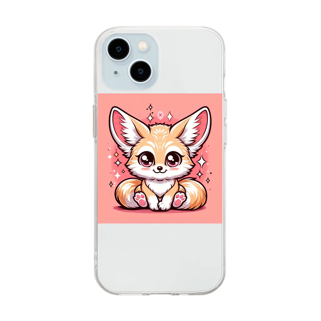 toto444のかわいいフェネック Soft Clear Smartphone Case