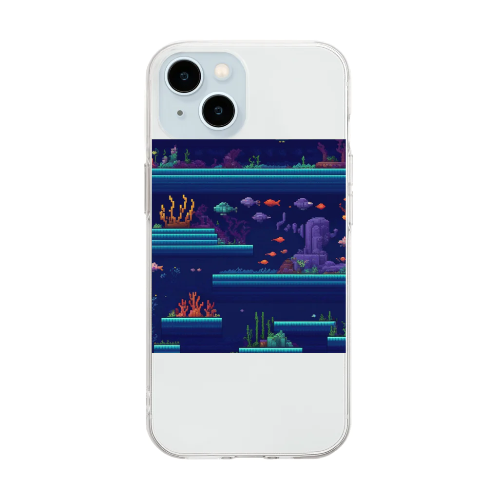 shirtsyokuninnのdeep sea Soft Clear Smartphone Case