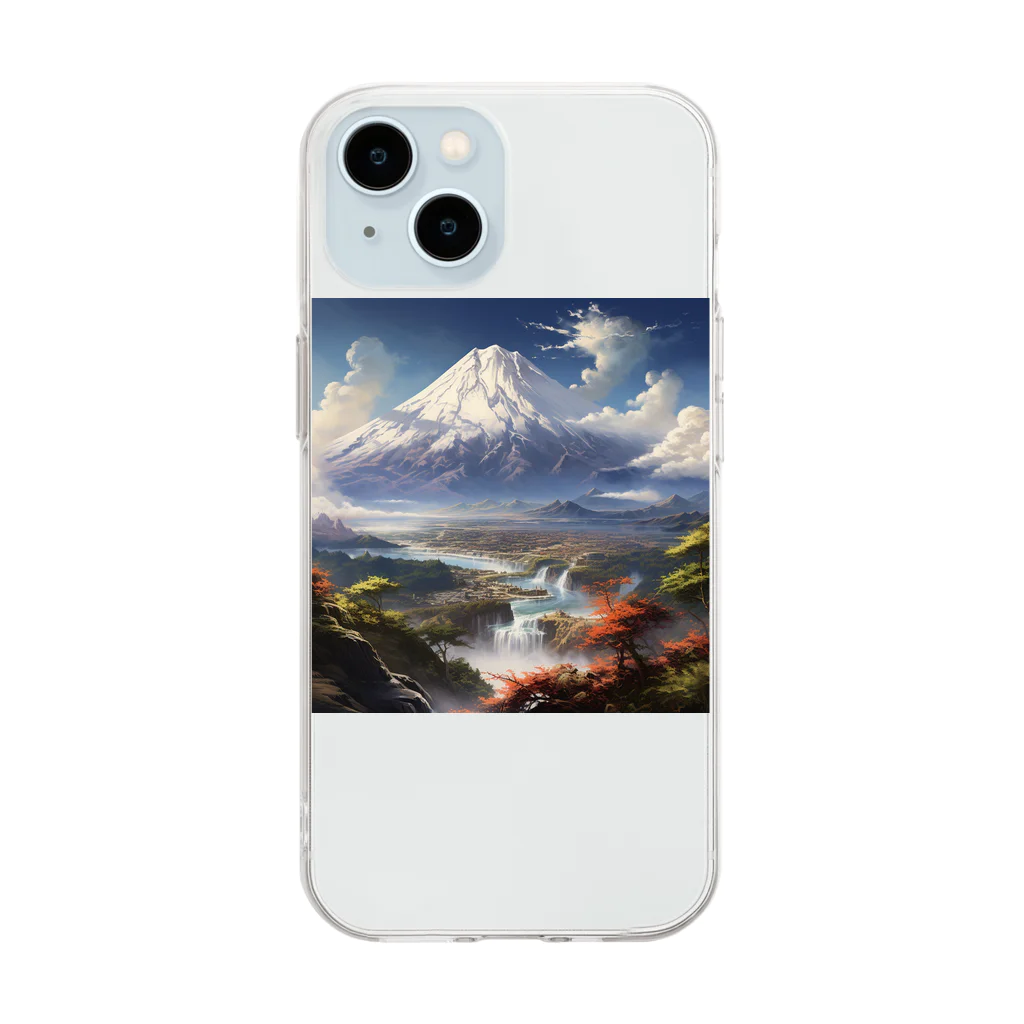 AQUAMETAVERSEの山の美しい風景　なでしこ1478 Soft Clear Smartphone Case