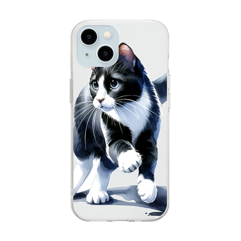 Cat FreakのハチワレキャットII Soft Clear Smartphone Case