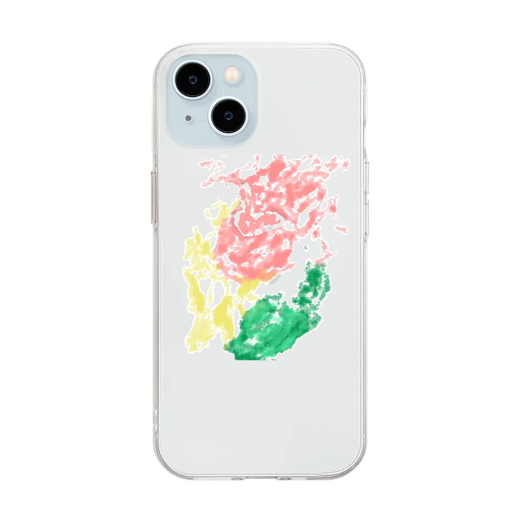 ヒヨドリ派のFake rabbit image Soft Clear Smartphone Case