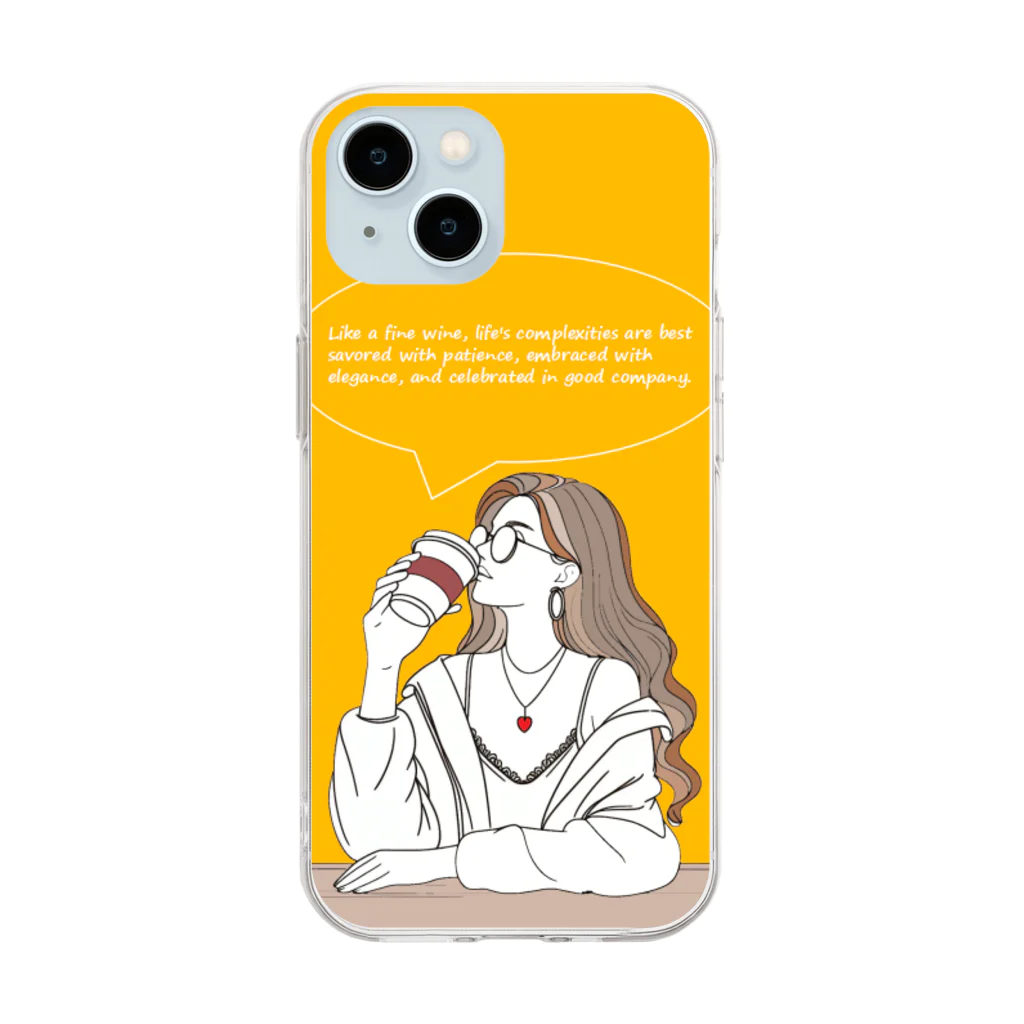 ブルーアイズのやけ酒したいけど我慢してコーヒー飲んでる人 Soft Clear Smartphone Case