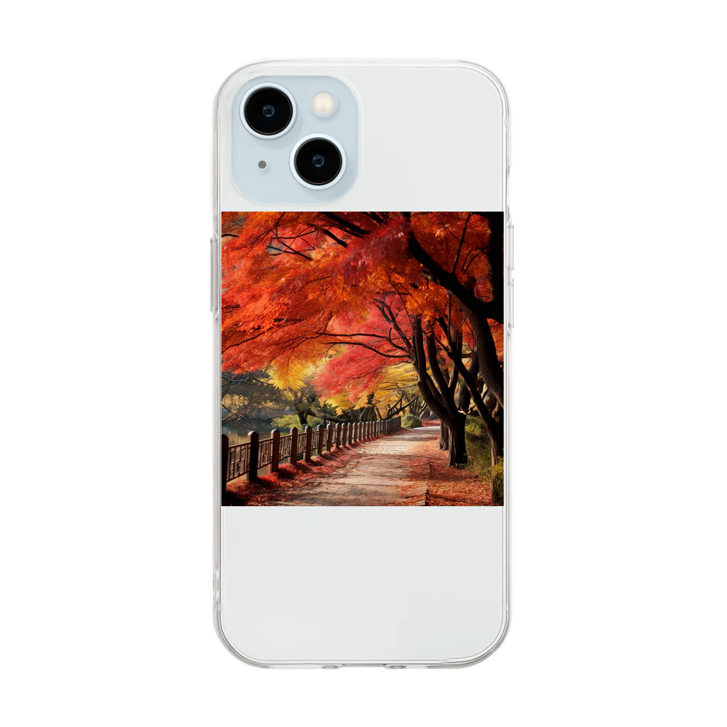 AQUAMETAVERSEの紅葉　なでしこ1478 Soft Clear Smartphone Case