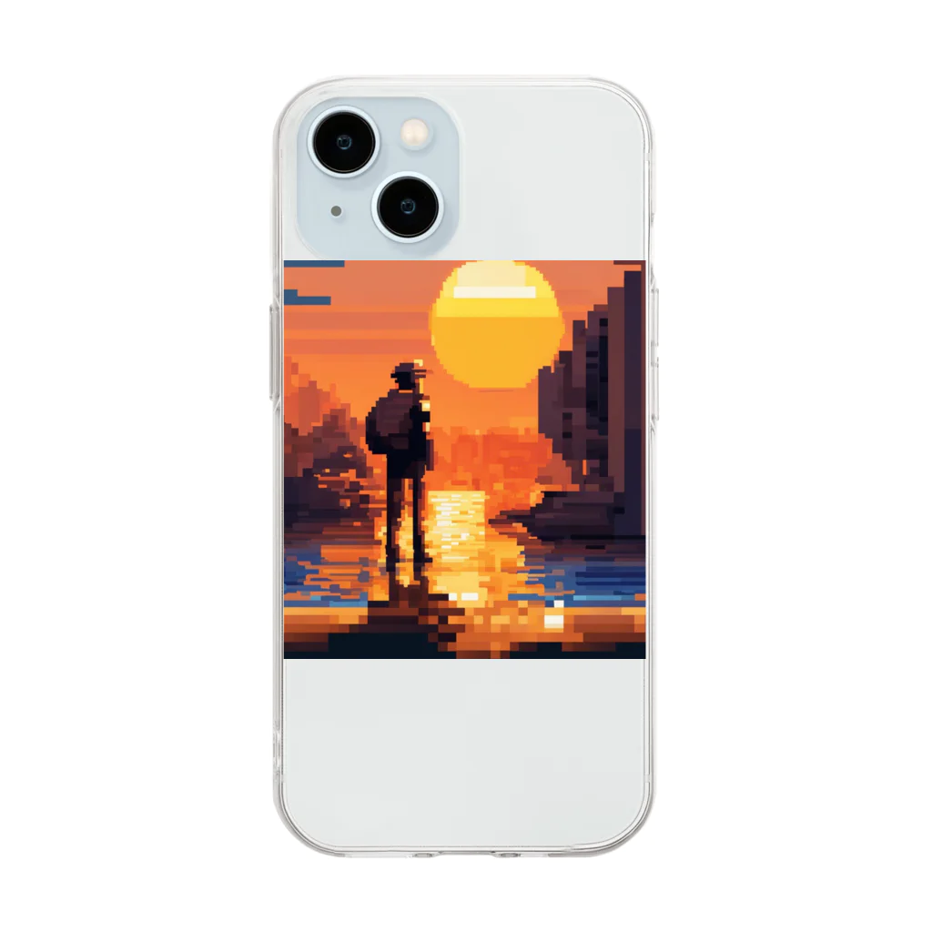 mazislowlifeの夕日の眺め Soft Clear Smartphone Case