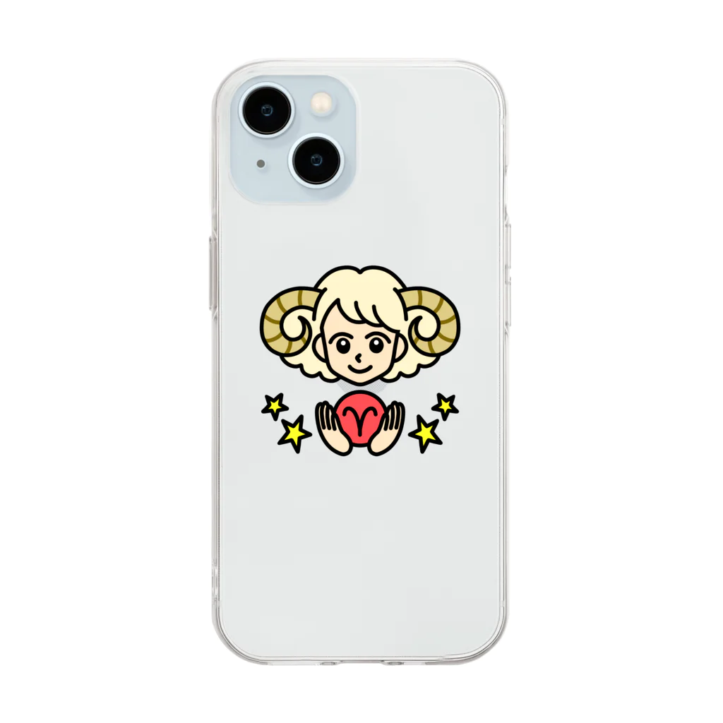 Yukarinaの星座ショップのおひつじ座♈ Soft Clear Smartphone Case