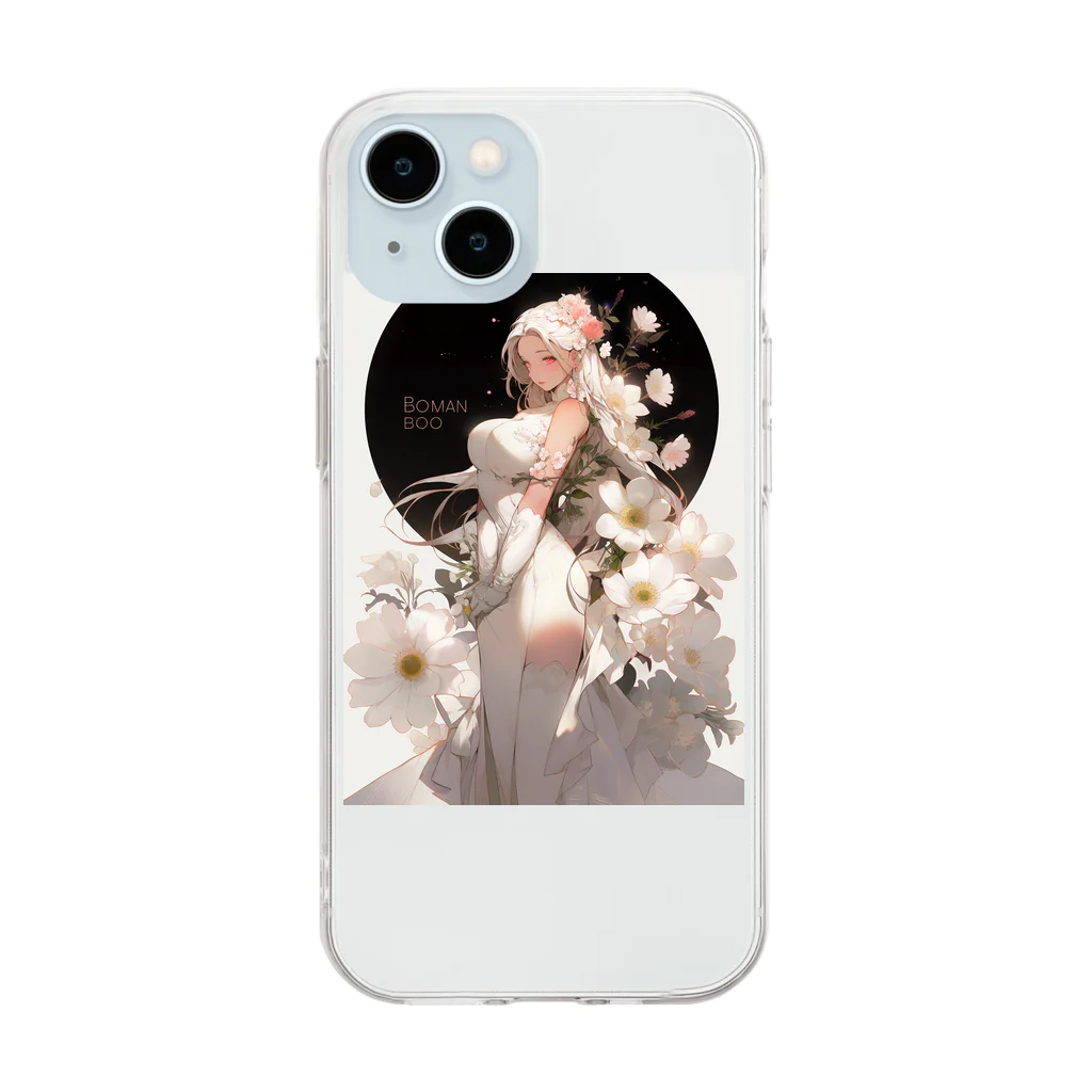 AQUAMETAVERSEの女性と白い花　なでしこ1478 Soft Clear Smartphone Case