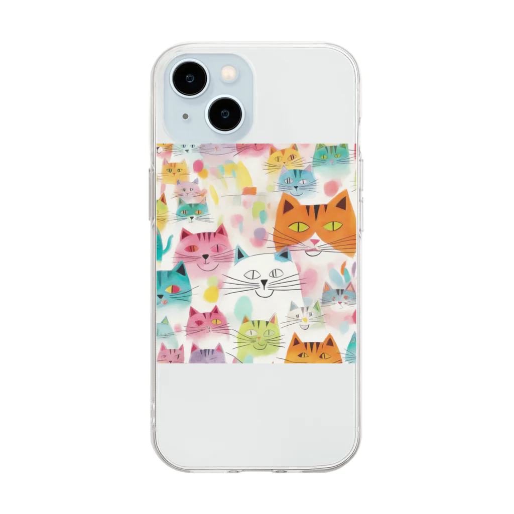 F2 Cat Design Shopのbeloved cats 002 ソフトクリアスマホケース