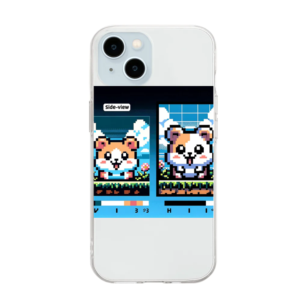 tsukino-utenaのドット絵・ハム二郎 Soft Clear Smartphone Case