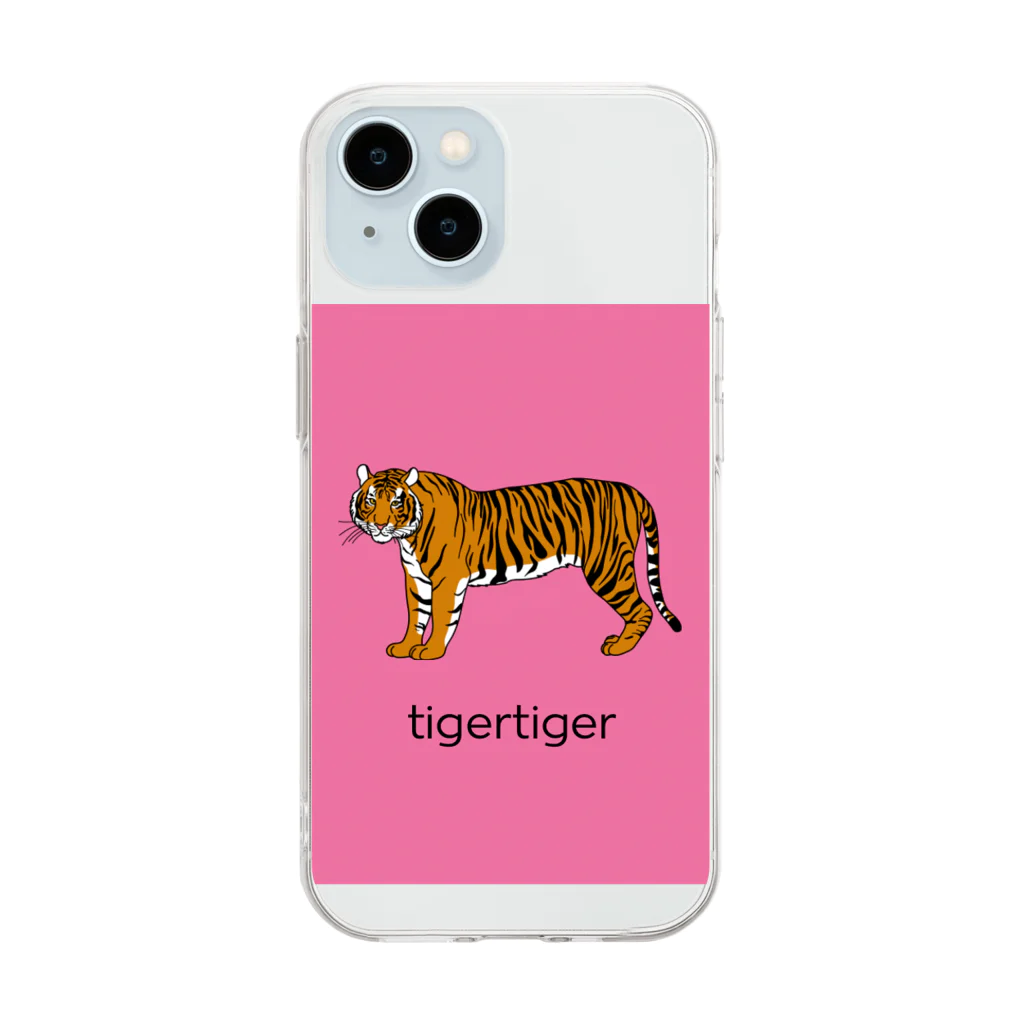 tigertigerの tigertiger ピンク ソフトクリアスマホケース