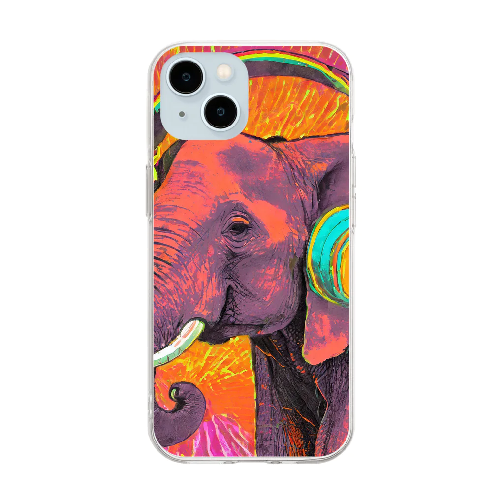 sawaグッズのMusic Lover Elephant Soft Clear Smartphone Case