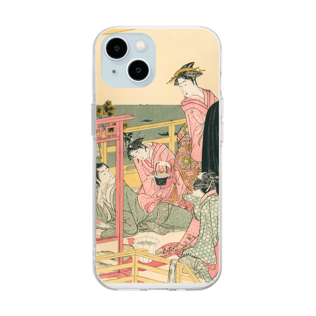 寿めでたや(ukiyoe)の浮世絵：喜多川歌麿_風流花之香遊・高輪の季夏 Soft Clear Smartphone Case