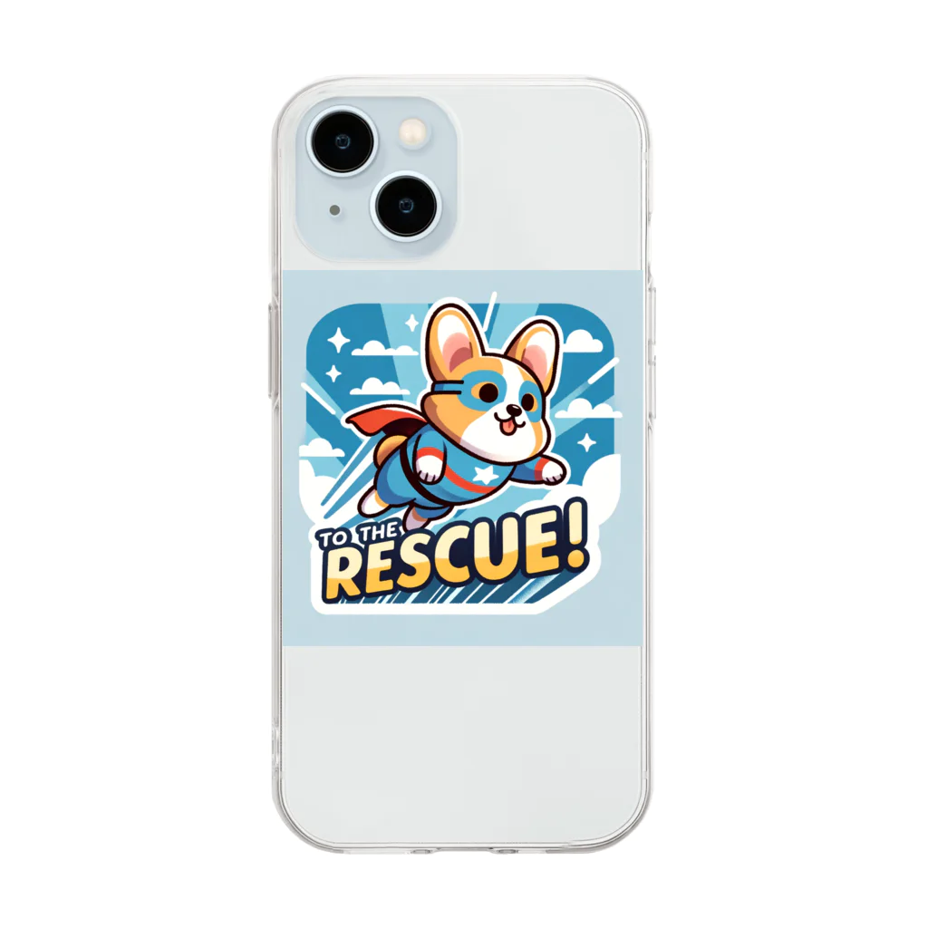 keikei5の柴犬の可愛らしいレスキュー犬 Soft Clear Smartphone Case