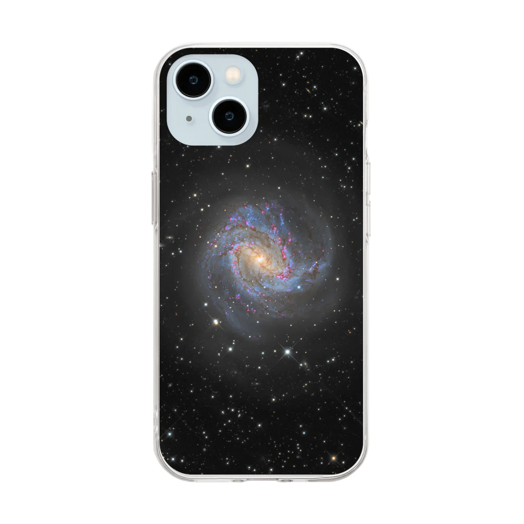 Masahiko Niwaの宇宙　南の回転花火銀河 Soft Clear Smartphone Case