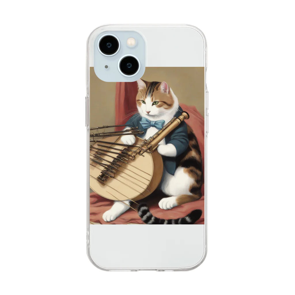 F2 Cat Design Shopの orchestra cat 001 ソフトクリアスマホケース