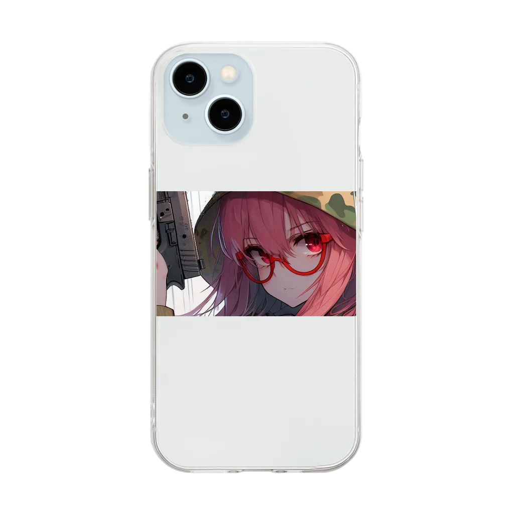 JAPAN THE HEROのミリタリAIパーカー女子ともちゃん💕 Soft Clear Smartphone Case